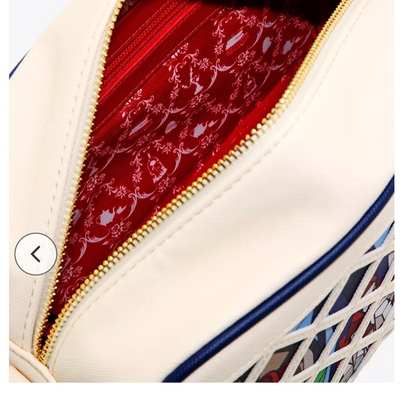 Disney Beauty and the Beast stained glass window Loungefly crossbody bag - Picture 8 of 11